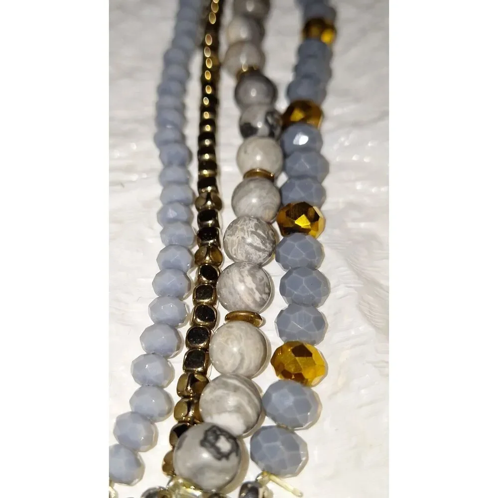 Apple Watch Gemstone Band Layered Agate Stretchy Elegant Boho Bracelet